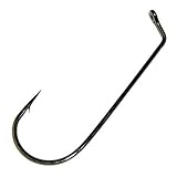 Gamakatsu Black Jig 60, Flat Eye, Light Wire Jig Hook, 100 Pack, Size: 3/0