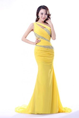 Balllily Women's Long Formal Cocktail Prom Party Evening Dress Size 10 Yellow