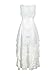 Persun Women's White Floral Print Gauze Panel Multi Layer Sleeveless Hi-lo Dress, White, X-Large