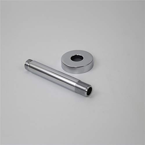 Weirun Bathroom 1/2 NPT All Brass 4-Inch Straight Shower Arm with Flange Ceiling Mount,Chrome