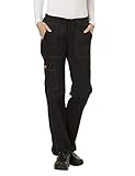 Gen Flex By Dickies Women's Low Rise Straight Leg Scrub Pant Medium Black