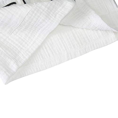 Toddler Sleepwear, Boy Girl 2 Pcs Pajamas Set Kid Summer Cotton Sleep Shorts Shirt White, 2T