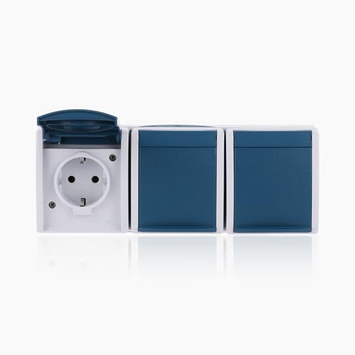 Busch-Jaeger 2300/3 EW-53 Schuko Steckdose 3-fach Ocean IP44 Grau
