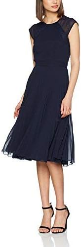 Elise Ryan Women's Chiffon and Eyelash Lace with Open Back Party Dress