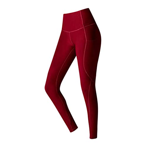 Mysky Popular Women Classic Comfy Leggings Fitness Sports Running Yoga Workout Out Athletic Pants Red - Thumbnail 6