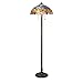 Serena D'italia Contemporary Tiffany Floor Lamp Torchiere - Red Dragonfly Floor Lamp - 60-inch Tall Floor Stained Glass Lamp - Blue and Yellow Shade Tiffany Floor Lamps for Living Room