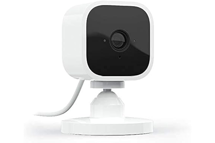 Blink Mini - Compact indoor plug-in smart security camera, 1080p HD video, night vision, motion detection, two-way audio, easy set up, Works with Alexa – 1 camera (White)