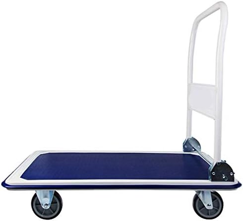 JJSFJH Tools Folding Rolling Flatbed Cart Hand Platform Truck Push Loading Trolley 60 * 90cm Load Bearing About 300kg
