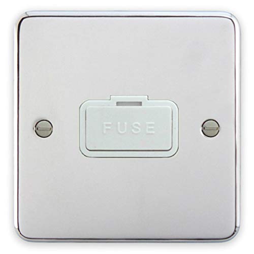 Deta 1910CHW Unswitched Spur Connection Unit 13 Amp Polished Chrome/White Insert