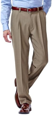Haggar Men's ECLO Stria Pleat Front Dress Pant-Regular and Big & Tall Sizes, Khaki, 34W x 30L price in UAE | Amazon UAE | kanbkam Haggar Men's ECLO Stria Pleat Front Dress Pant-Regular and Big & Tall Sizes, Khaki, 34W x 30L price in UAE | Amazon UAE | kanbkam