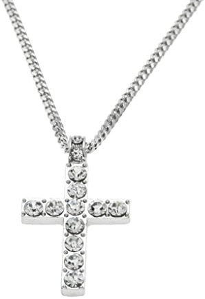 Clearance!Men Women Hip Hop Rhinestone Crystal Cross Pendant Necklace by Kimloog (Silver)