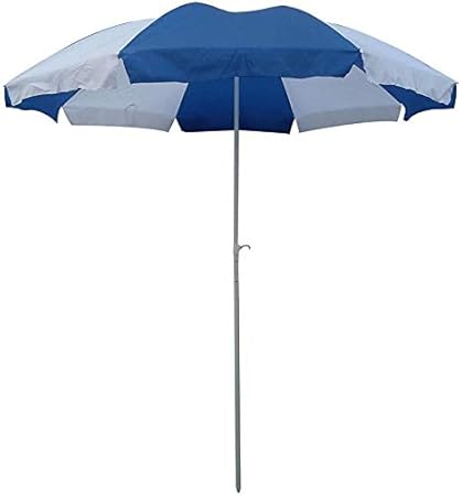 Akshar Tabla Mart Garden Beach Sun Protection Umbrella 6 ft Dia (Blue and White)