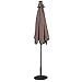 Giantex 9ft Outdoor Patio umbrella with Solar Lights, Table Market Umbrella with Crank and Push-button Tilt System, Solar LED Lighted Patio Umbrella for Backyard Deck Pool Beach (Tan)