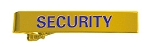 SECURITY GUARD OFFICER POLICE GOLD TIE TACK BAR CLIP WITH ROYAL BLUE LETTERING 2" X 5/16"