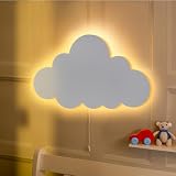 Marco Paul Interiors White Wooden Cloud LED Night Light Battery Powered view 11