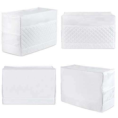 Sewing Machine Cover with 3 Convenient Pockets - Protective Quilted Dust Cover Pro - Universal for Most Standard Singer & Brother Machines | Rodi's (White) - Thumbnail 3