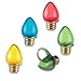 CakeSupplyShop 24pack Christmas Lightbulb Cupcake / Desert / Food Decoration Topper Rings with Red Xmas Favor Stickers & Sparkle Flakes