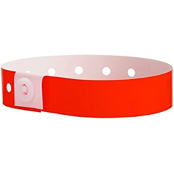 WristCo Neon Orange Vinyl Wristbands - Pack Of 100 For Events, Concerts, And Clubs
