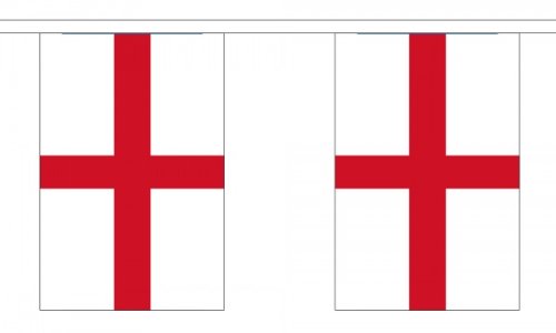 9 Metres 30 (9" x 6") Flag England English St George Cross 100% Polyester Material Bunting Ideal Party Decoration For Street House Pubs Clubs Schools St Georges Day