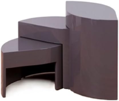 Optima High Gloss Taupe 3 Piece Nest Of Tables Amazon Co Uk Kitchen Home