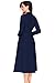 AlvaQ Womens Fall Fashion 2017 Clothing 1950s A Line Long Sleeve Knee Length Vintage Work Midi Dresse Navy Blue