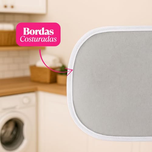 Capa para Tábua de Passar Roupa Forro Térmico Ajustável Regulável Universal Grande Liso Cinza 1,40m x 0,50m