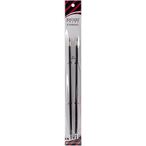 Knitter's Pride Karbonz Single Point 10-inch (25cm) Knitting Needles; Size US 9 (5.50mm) 110281