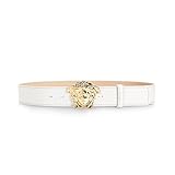 Authentic Versace Medusa Head White Leather Belt