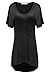 Zeagoo Women's Scoop Neck High Low Hem Loose Casual T-Shirt Tunic Top