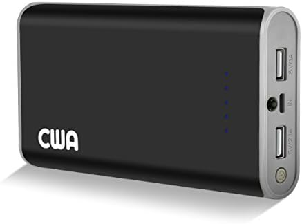 Portable Charger, CWA 6000 mAh Power Bank USB External Battery Pack Backup Dual Port Flashlight iPhone 6/6 Plus/SE/5/5S/5C/4S/4/3, iPad Retina, iPod, Samsung Galaxy S7 S6 Edge Tab Note (Gray)