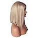 DOINSHOP Straight Bob Hair Cut Blonde Wig Density Remy Human Hair Blunt Cut Brazilian Wig for Women 14 inch