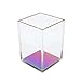 MEI YI TIAN Clear Acrylic Pencil Pen Holder Cup Colorful Rainbow Bottom Desk Organizer Makeup Brushes Holders for Office School Home Desktop Organizers Supplies