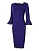 GlorySunshine Women 3/4 Flare Bell Sleeves Work Bodycon Pencil Dress Vintage Cocktail Party Dresses
