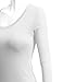 Doublju Fitted Round Neck T-Shirt Top with Chest Pockets White Large