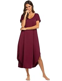 Camisón de manga corta para dama con cuello en V, estilo informal, tallas S-XXL