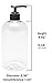 Baire Bottles 8 oz Empty Refillable Plastic Bottles with Pump - Soap, Shower, Lotion, Massage Oil, Travel - 6 Pack, Waterproof Labels, PET, BPA Free, USA (Clear with Black Pumps, Damask Labels)