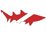 (Right Facing) Shark Shaped Scuba Dive Flag Sticker (diving decal)