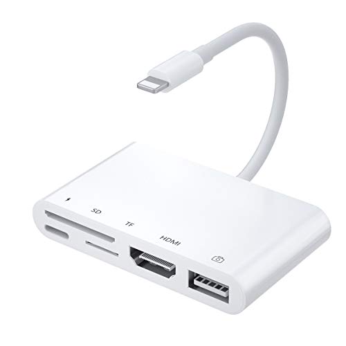 HDMI OTG Digital AV Adapter,5 in 1 Camera Memory Reader HDMI USB Hub