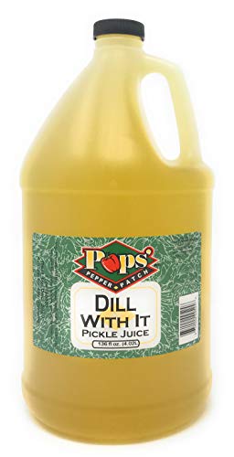 Pops Pepper Patch Dill Pickle Elixir One Gallon No Artificial Colors or Flavors For Muscle Cramps(1) (Best Dill Pickle Brine)