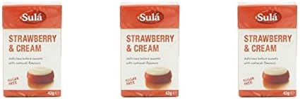 (3 PACK) - Sula Strawberry &amp; Cream Sweets - Sugar Free | 42 x 14g x | 3 PACK - SUPER SAVER - SAVE MONEY