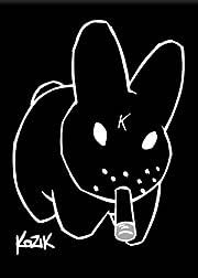 Artist Kozik Black Bunny Dunny Fridge Magnet
