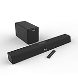120 Watt Sound Bar with Subwoofer, MEGACRA Soundbars for TV with Bluetooth and Wired Connections, Home Theater Surround Sound, Bass Treble Adjustable, Sync Remote Design (2019 Beef Up Version)