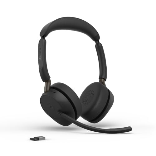 Jabra Evolve3 65 kabelloses Bluetooth-Headset mit Mikrofon, MS Teams, USB-A