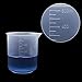JPSOR 5 Pcs Clear Plastic Graduated Cylinder, 10, 25, 50, 100, 250ml, with 2 Plastic Beakers & 1 Cylinder Brush