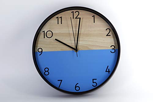 Buy Star Work Half Walnut Blue Wall Clocks For Office Bedroom