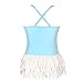Qyqkfly Girl Swan Adjustable Strap Cross Back One Piece Swimsuit (FBA) (6, Blue)