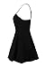 Moxeay Women Sexy Sleeveless Spaghetti Strap Mini Club Dress (S, Black)
