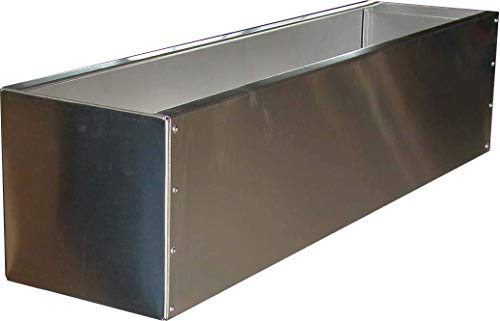 WMT Edelstahl BLUMENKASTEN, BALKONKASTEN, PFLANZKASTEN 20 x 20 x 80 cm (Edelstahl)