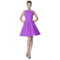 amazon cocktail dresses for over 50s Heroecol Vintage 1950s Dress Hepburn Style Retro Rockabiily L PP Purple Groomsmen US Military Dress Brand Name:VENROY One shoulder wedding dress Ladies dresses