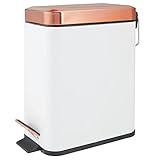 mDesign Small Modern 1.3 Gallon Rectangle Metal